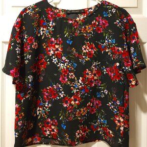 ZARA Basic Floral Blouse - Size Small